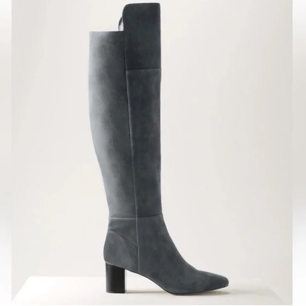 NEW White House Black Market Gray Suede Over the knee Boots, size 9.5